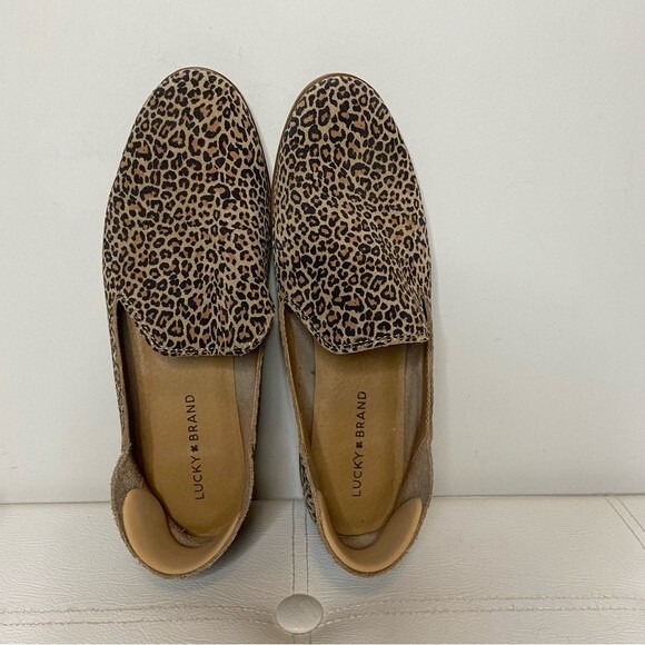Lucky Brand Cahill Leopard Print Loafer Eyelash Sophia Leather Loafers Size 10 - Picture 9 of 12